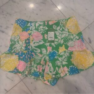 Lilly Pulitzer Hibiscus Stroll Folly Skort Shorts Floral Green size 6 NWT